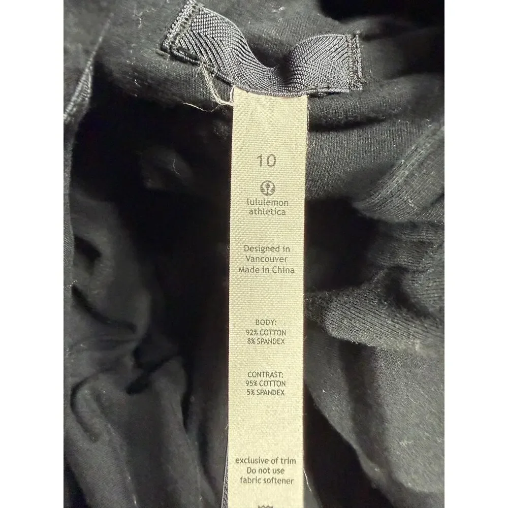 Lululemon Method Wrap Black Asymmetrical Zip Cowl Neck Jacket Size 10